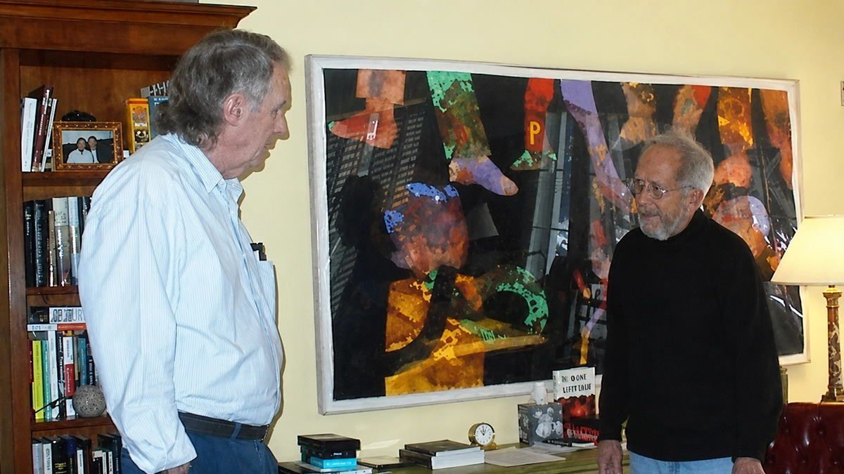 John Mulholland with author Elmore Leonard